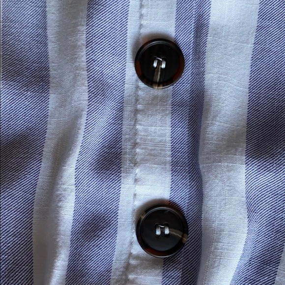 Blue Striped Crop Button Down - Picture 11 of 12